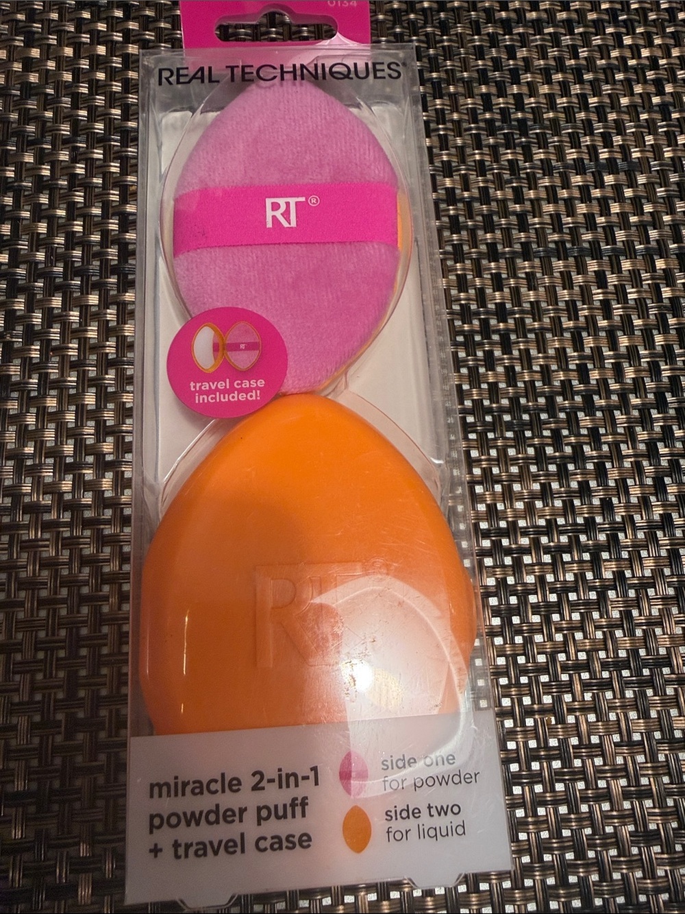 Real Techniques Pink and Orange 2-in-1 Makeup Puff Set with Travel Case